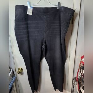 NWT Terra Sky Black Pull-On Jeans Hi-Rise Skinny Plus Size 4X